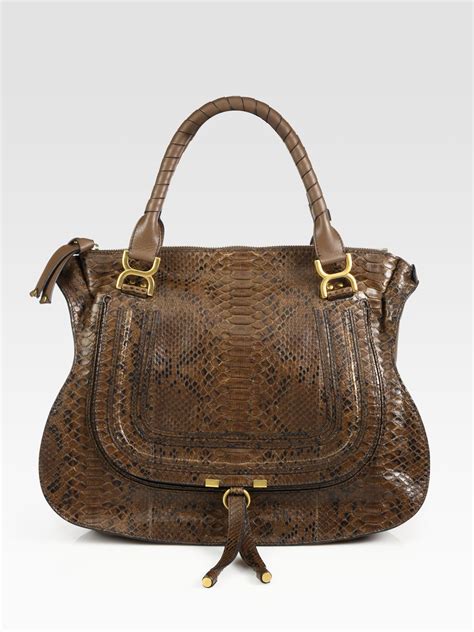 chloe marcie large python|CHLOÉ Marcie Handbag .